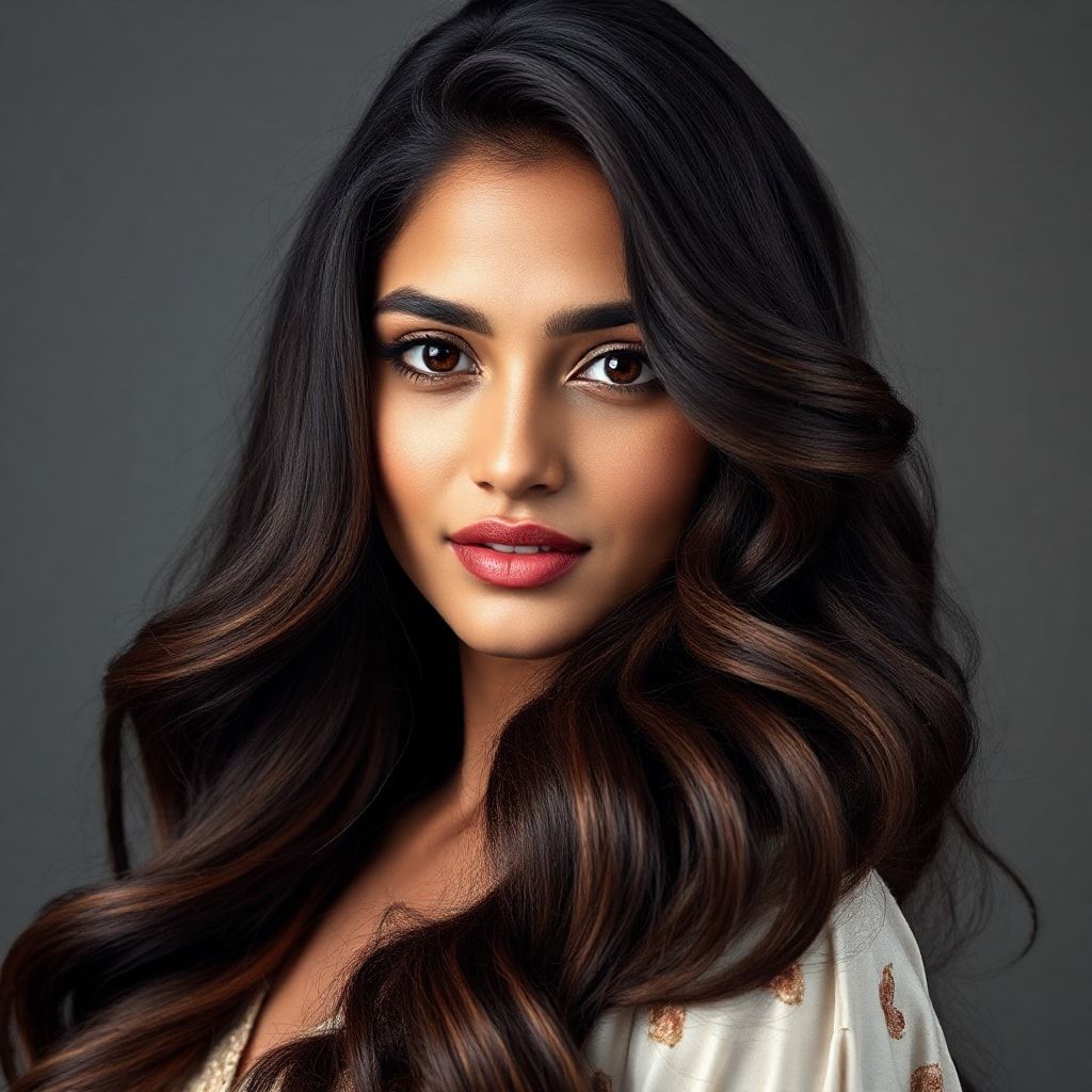 Wavy Hairstyle Indian